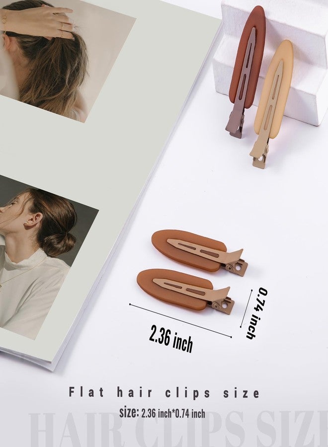 Cptots 10 Pcs Creaseless No Crease No Bend Flat Hair Clips For Styling Non Slip Makeup Clips For Women Salon Hairstyle,Matte Black Brown Beige - Image 2